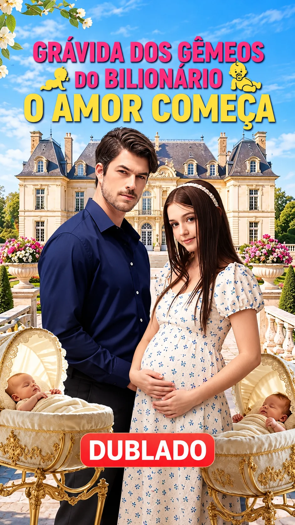 Capa de Grávida dos Gêmeos do Bilionário: O Amor Começa